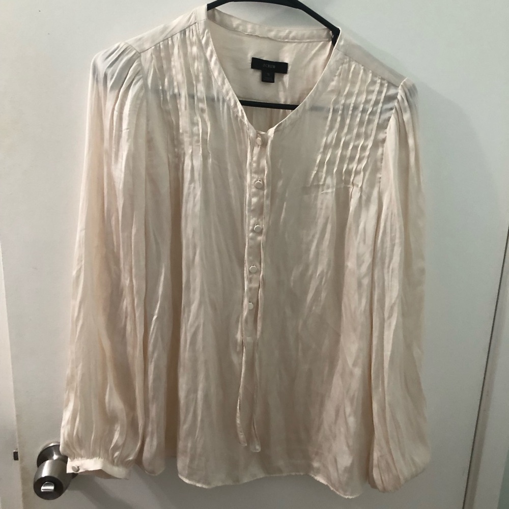 GUC, J Crew Reimagined, women’s size S, long sleeve cream blouse
